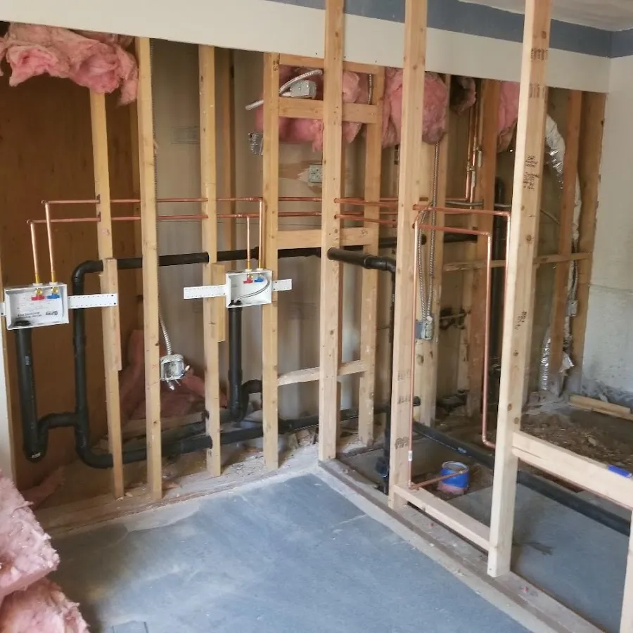 Copper pipe rough-in and plumbing installation in Solebury
